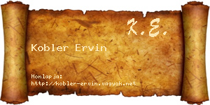 Kobler Ervin névjegykártya