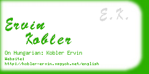 ervin kobler business card